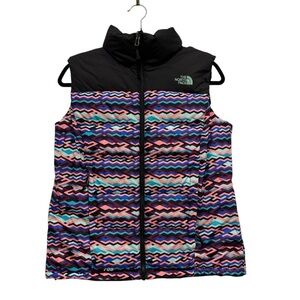 The North Face 700 Vest Goose Down Size M Colorful Zig Zag Chevron